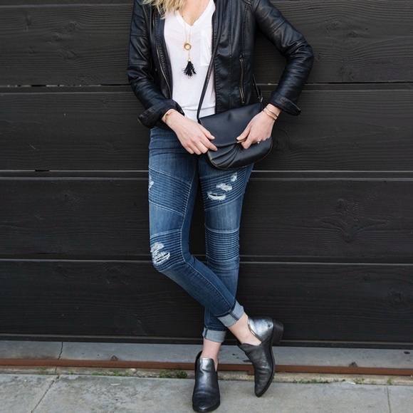 Hudson Brooklyn Moto Super Skinny Jeans Size 26 Walk of Fame - Picture 5 of 17